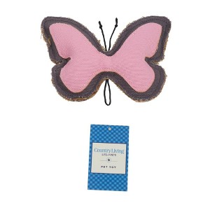 Country Living Sustainable Canvas & Jute Butterfly-Shaped Dog Chew Toy – Durable, Eco-Friendly and Non-Toxic - 1 of 4