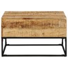 vidaXL Coffee Table 26.8 in.x26.8 in.x16.1 in. Rough Mango Wood - 2 of 4