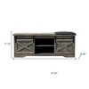 HomeRoots 47" Dark Brown Faux Leather Upholstered Storage Bench with Shelves - 3 of 4