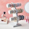 Juvale Velvet 3-Tier Jewelry Holder for Necklaces and Bracelets - Organizer Tower and Display for Selling (Gray) - 2 of 4