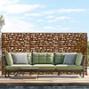 Pexfix 72 x 47 Inch Metal Privacy Screen Freestanding Outdoor Divider Panel For Patio Deck Balcony Heavy Duty Base Weatherproof Brown Wide Side Street - 2 of 4