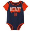 MLB Detroit Tigers Infant Boys' 3pk White Bodysuit - 4 of 4