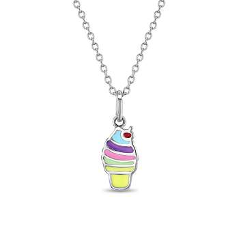 Girls' Soft Serve Ice Cream Sterling Silver Necklace - In Season Jewelry
