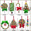 Aoibox 8 pcs Christmas Lollipop Ornaments Rainbow Polymer Clay Candy Hanging Decorations for Xmas Tree Party Home Holiday Decor - 2 of 4