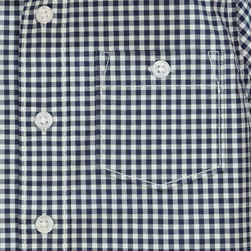 Hope & Henry Boys' Organic Poplin Short Sleeve Button Down Shirt, Infant, 3 of 5