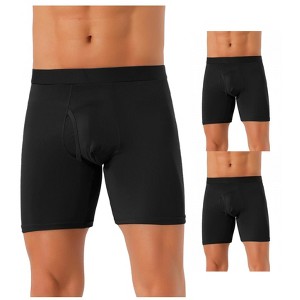 INSPIRE CHIC Men's 3 Pack Lightweight Solid Color Soft Stretch Open-fly Basic Boxer Briefs - 1 of 4