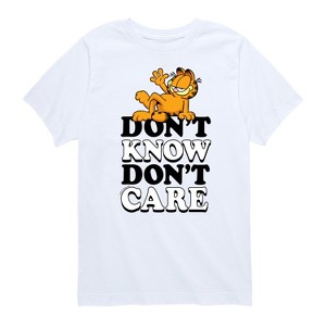 Boys' - Garfield - Don’t Know Don’t Care Short Sleeve Graphic T-Shirt - 1 of 4