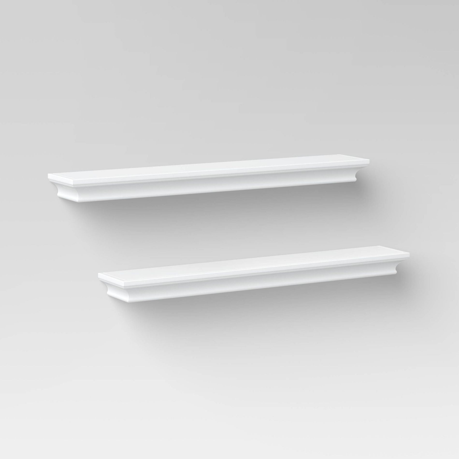 2pc Traditional Wall Shelf Set White - Threshold™: MDF, Open Shelving, Includes Mounting Hardware