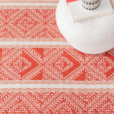 Rustic Charm Rust 8' x 10' Reversible Flat Woven Rug