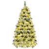 Resenkos 6ft Pre-Lit Snow Flocked Spruce Christmas Tree with Pine Cones, 250 Multi-Color LEDs & 403 Tips, White and Green - 4 of 4