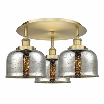 Bell - 3 Light Flush Mount In Art Deco Style-9.25 Inches Tall and 19.75 Inches Wide
