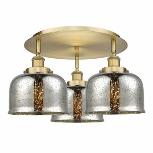 Bell - 3 Light Flush Mount In Art Deco Style-9.25 Inches Tall and 19.75 Inches Wide - 1 of 1