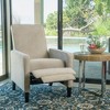 Linen Fabric Push Back Recliner Chair with Birch Wood Legs and Minimalist Design - 3 of 4