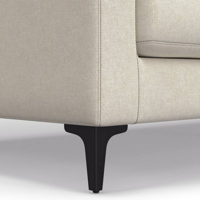 Lana 90'' Cream Mid-Century Modern Sofa with Metal Legs