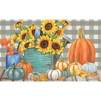 Briarwood Lane Fall Doormat 30x18 Indoor Outdoor Sunflower Watering Can For Fall Doormat