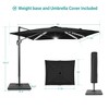 Sonkuki 11.5x9FT Outdoor Patio Solar LED Cantilever Umbrella Aluminium Pole w/Base, 360°Rotation and Canopy Angle Adjustment - 3 of 4