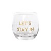 Totalee Gift Let's Stay In/Out Mini Glasses Set of 2 Glass Clear 10 oz - 4 of 4