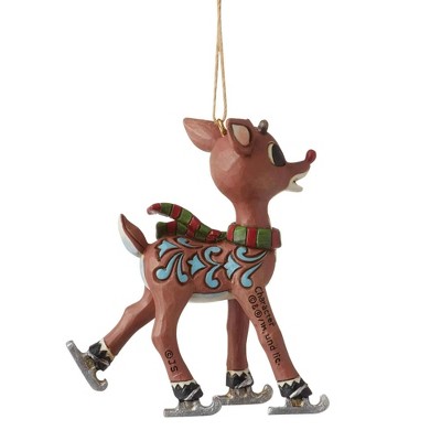 Jim Shore 5" Multicolor Resin Rudolph Ice Skating Ornament