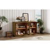 ORRD 4-Door Arched Buffet Cabinet with Glass Doors & Adjustable Shelves, Old Pine Storage for Kitchen, Dining & Living Room - 2 of 4