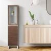Teamson Home Tyler Two Tone Modern Wooden Linen Tower Cabinet Walnut/White - Elegant Home Fashions - 2 of 4