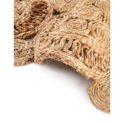 Handmade Braided Jute Square Rug in Natural Brown