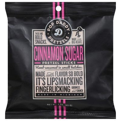 Poppy Daddy Pretzels Cinnamon Sugar - Case of 15 - 3 oz