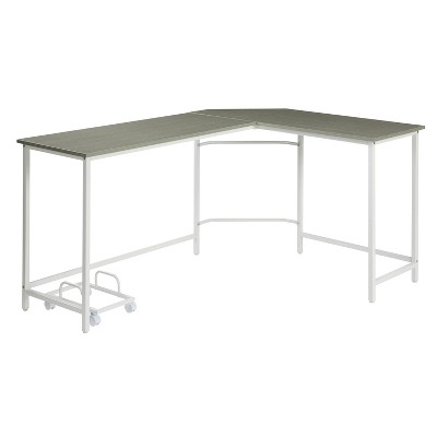 Vynxaria Oak & Black L-Shaped Computer Desk - Space-Saving Design for Modern Workspaces