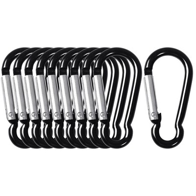 Unique Bargains Aluminum Carabiner Clip Hook With 3 Split Key Ring Chain  2.7 X 1.5 Burgundy 1 Pc : Target