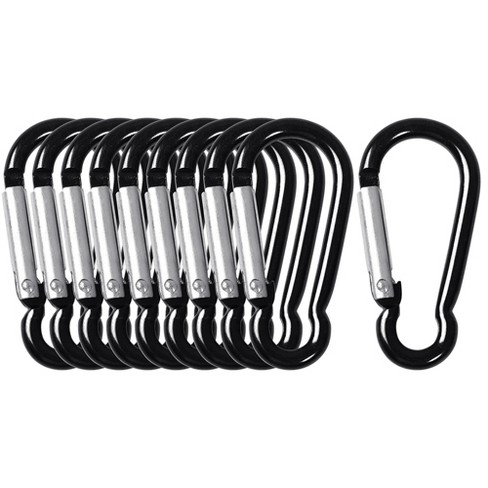 sprookber 2.28 Small Carabiner Clip Keychain, D Ring Caribeaner Clip, Key  Clip Caribeener Multipurpose, Set of 20 Pack Black