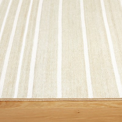 Layne Cream and Beige Tufted Washable Rectangular Area Rug 6' x 9'