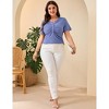 Clearlove Plus Size Shirt for Women Summer Tunic Top Casual Pleated Button Up T-Shirt - 4 of 4