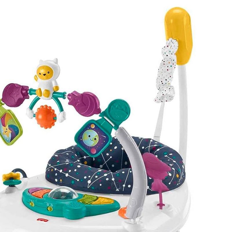 Fisher-Price AstroKitty SpaceSaver Jumperoo Adjustable Folding Baby Bouncer Activity Center w/Removable Seat Pad, Lights, Music, & Developmental Toys, 3 of 7