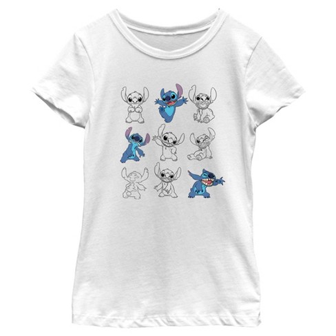 Disney Lilo & Stitch Little Girls T-shirt Stitch Blue 7-8 : Target