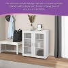 Kings Brand Furniture - 2-Door Accent Storage Cabinet, Sideboard Buffet Floor Storage Cupboard for Kitchen, Dining Room, Living Room, Entryway - White - 4 of 4