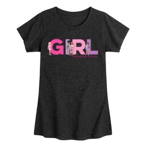 Girls' - Barbie - Girl Strong, Kind, Brave, Bold, and Fearless Fitted Short Sleeve Graphic T-Shirt - 1 of 3