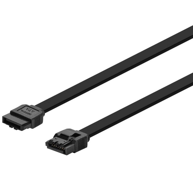 Monoprice DATA Cable - 2 Feet - Black | SATA 6Gbps Cable with Locking Latch, data transfer speeds of up to 6 Gbps, 1 of 7