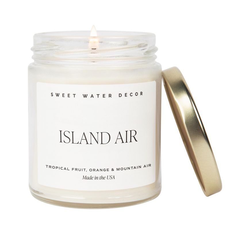 Sweet Water Decor Island Air 9oz Clear Jar Soy Candle, 1 of 4