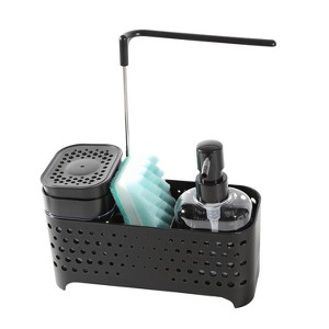 Trio Essentials Kitchen Hand and Dish Soap Dispenser Set with Dual Pump Bottles, 4-in-1 Organizer with Sponge Caddy, Brush Holder, Towel Bar - 1 of 4