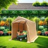 7x8 ft Outdoor Portable Gazebo Storage Shelter Shed with 2 Roll up Zipper Doors & Vents Carport for Motorcycle Waterproof and UV Resistant Anti-Snow - 4 of 4