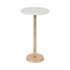 Elegant End Table, Side Table, or Small Night Stand for Room Decor - Bold Hammered Metal Bedside Table with Polished Marble Top for Small Spaces - 2 of 4