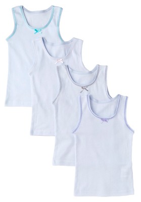 Sportoli Girls Ultra Soft 100% Cotton Tagless Cami Undershirts 4-Pack -  Striped - Size 9/10