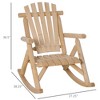 Outdoor Wooden Rocking Chair, Single-Person Rustic Adirondack Rocker with Slatted Seat, High Backrest, Armrests for Patio, Garden and Porch - 3 of 4