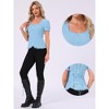 INSPIRE CHIC Women's Square Neck Solid Color Puff Short Sleeve Lace Up Gothic Blouse - 2 of 4