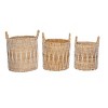 3pk Banana Leaf Storage Basket Brown - Olivia & May: Round Decorative Wicker Tabletop Baskets, Spot Clean, 20.55" Height - 3 of 4