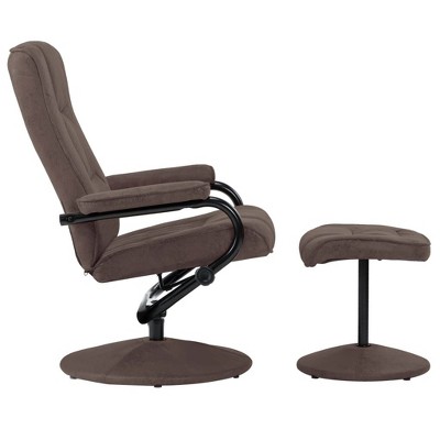 vidaXL Recliner Brown Faux Suede Leather Standard Swivel
