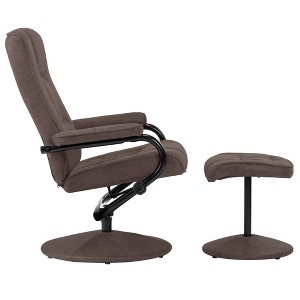 vidaXL Recliner Brown Faux Suede Leather Standard Swivel - 1 of 4
