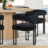 7-Piece Round Dining Table Set with 6 Upholstered Chenille Chairs, 52” Modern Pedestal Table with Metal Leg Dining Chairs for Kitchen-Maison Boucle - 2 of 4