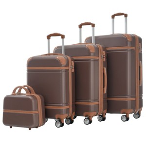 4 Piece ABS Luggage Set with Spinner Wheels TSA Lock and Travel Cosmetic Case Lightweight for Vacation - Cuddlewood - 1 of 4