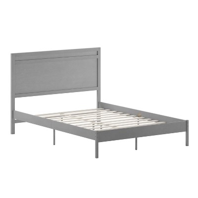 Taylor & Logan Queen Amara Wooden Platform Bed with Headboard Gray