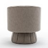 SEYNAR Mid-Century Swivel PU Leather Tufted Round Accent Barrel Chair - 4 of 4